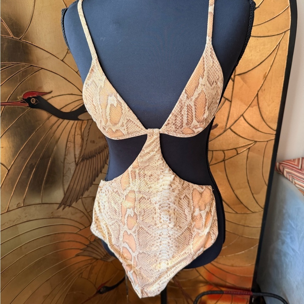 Free people Onia Beige snakeskin One-Piece Swimsuit with Neutral Print - Picture 6 of 8